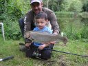 Théotim (mon fils à 3ans) et sa grosse truite!